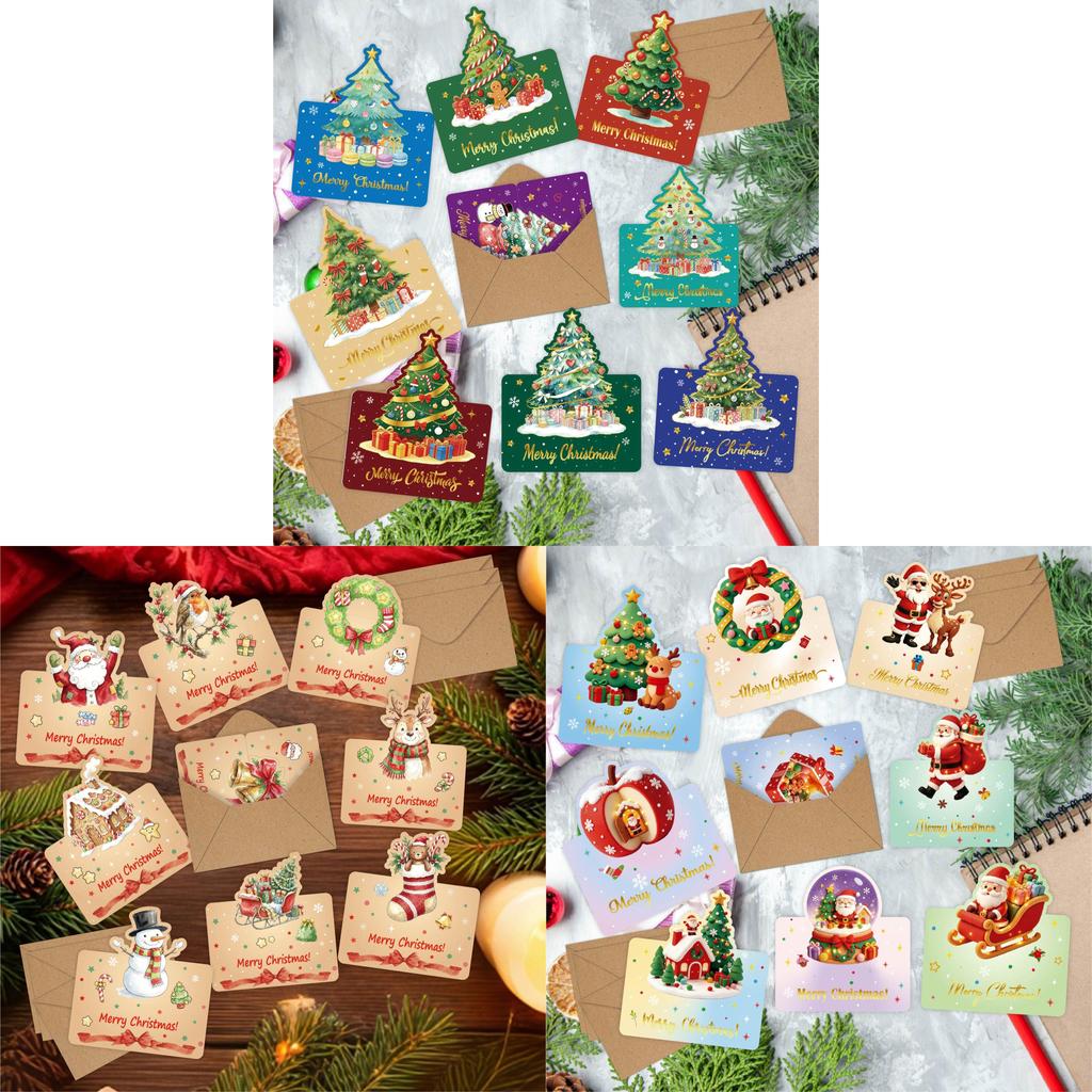 Christmas Holiday 3d Greeting Card Set With Foil Stamping For Festive Gift Exchange