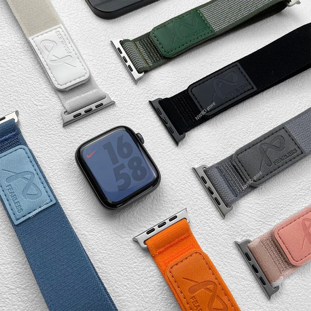 

SHIRERN Band for Apple Watch Strap 45mm 44mm 42mm 41mm 40mm 49mm Leather Nylon Correa Bracelet Iwatch Series Ultra 2 9 7 Se 3 6 8 5 4