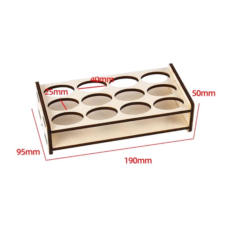 Wood Paint Organizer for Paints Bottles Display Rack Brushes Holder Stand Storage Model Tool DIY Assembly Pigments Box