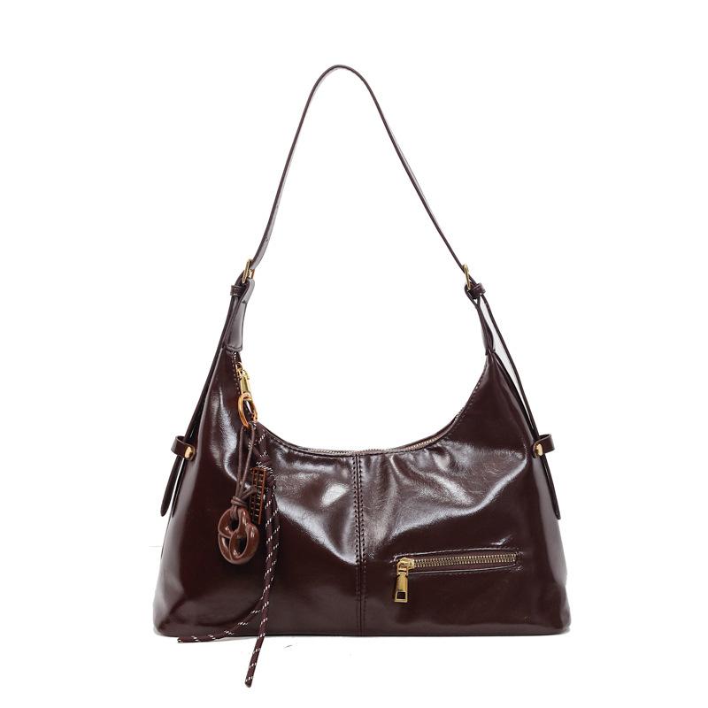 

Niche retro casual single shoulder armpit bag women s 2025 autumn new exquisite high-value fashion commuter small square bag no pendant темно-коричневого