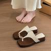 Fashion casual cover toe slope heels slippers women's summer wear new seaside vacation beach shoes cool slippers