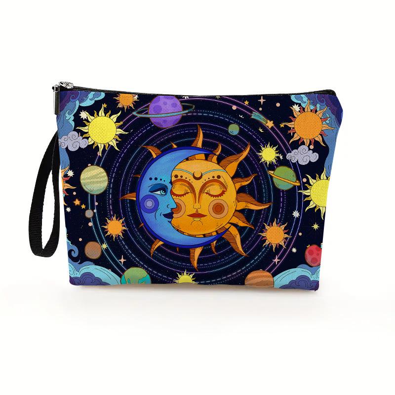 

Женская многофункциональная косметичка и помада Sun Moon на молнии 17*25cm (Fine Linen) with Webbing