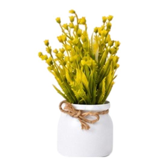 Mini Simulated Potted Plant, Maintenance-Free Desktop Decor, Rustic Style Mini Flower Pots, for Office Bathroom Bookshelf Spaces O