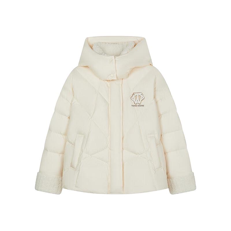 Teenie Weenie Women's Faux Lambswool Spliced Hooded Down Jacket