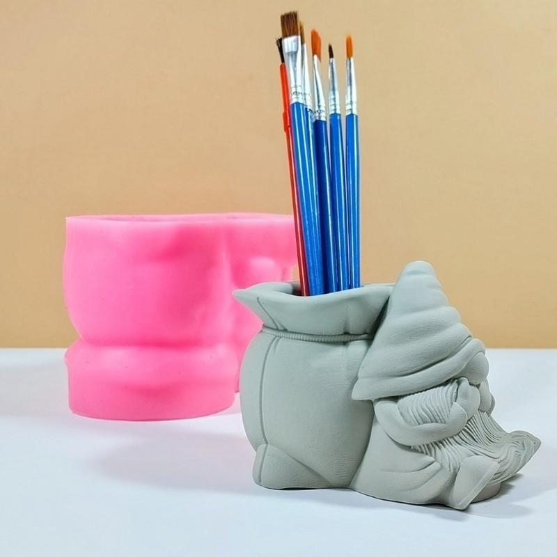 Unique Succulent Vases Pen Holder Moulds Beautiful Flowerpot Silicone Mold Flexible Container Mold for Crafting Projects
