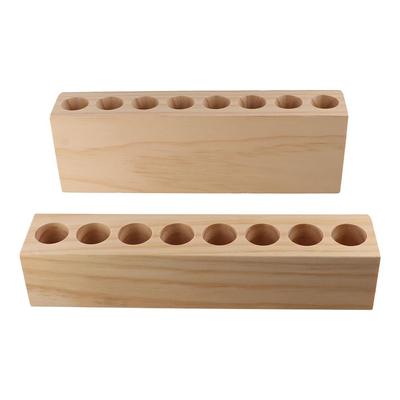 Creative Wooden Pen Holder 8 Grids Makeup Brush Holder Minimalist Brush Display Case  Storage Stand