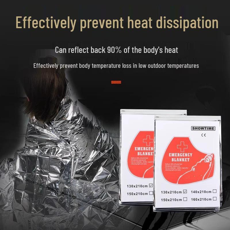 Double-Sided Silver Survival Blanket: Portable Outdoor Emergency Insulation for Camping