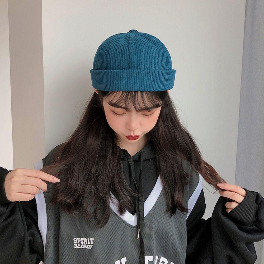 Tag Harajuku Style Corduroy Female Hat Letter Hat Korean Style Caps Men Beanies Watermelon Hat