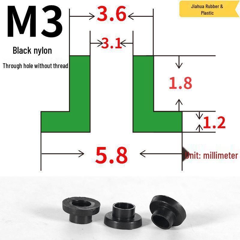 T-förmige Nylon-Dichtungsscheibe M3-M35 Gewinde Isolierabstandshalter
