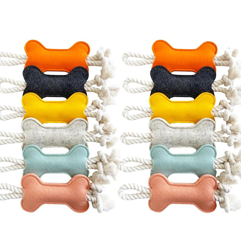 Bone Design Rope Felt Cloth Dog Chew Toy