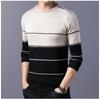 Men S Slim Fit Crew Neck Long Sleeve Striped Knit Pullover Sweater