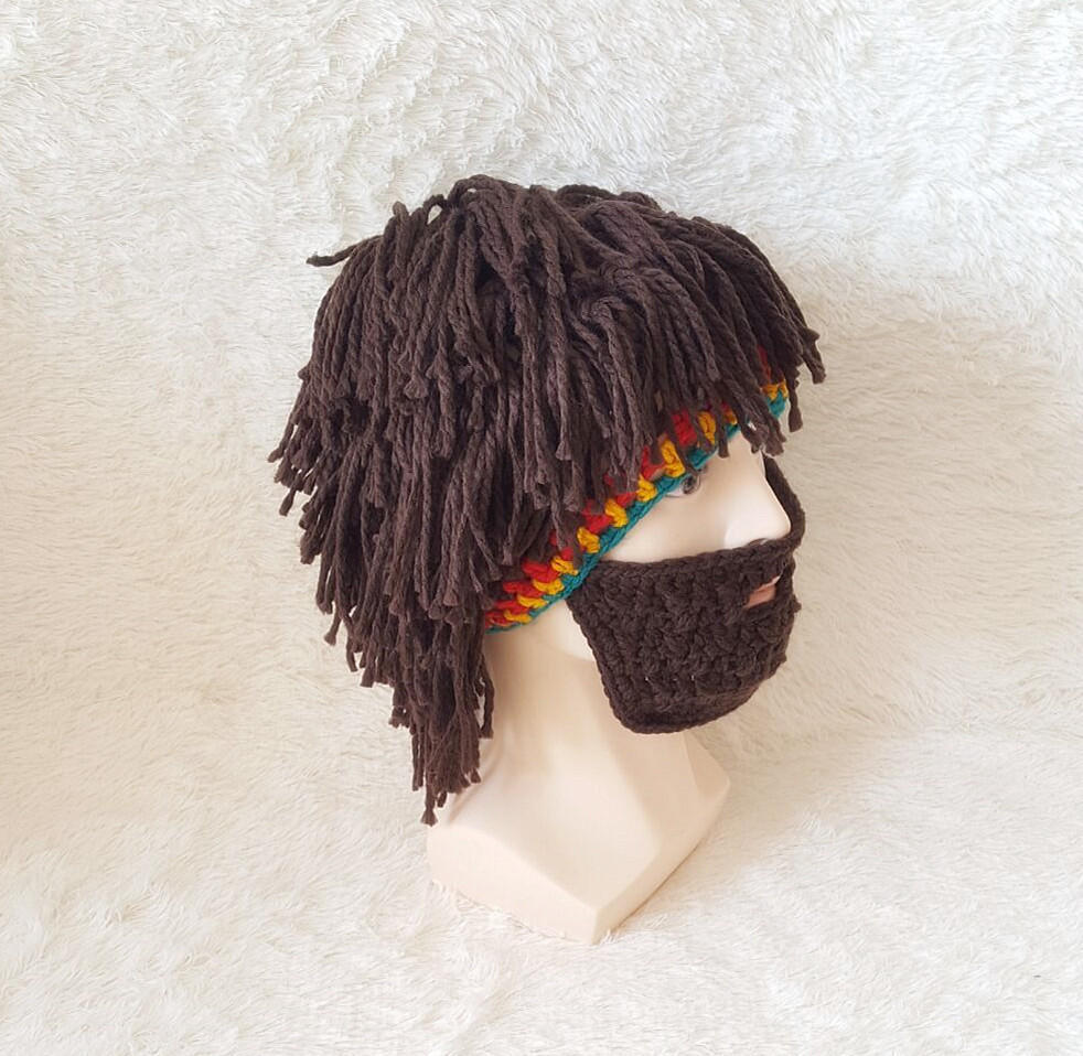 Dreadlocks New Creative Wig Hat Colored Beard Straw Madman Hat Men's and Women's Adult Stage Wool Hat