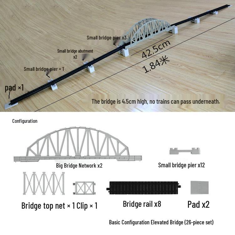 Electric Train Model Toy Track Set: Railway Crossing, Tunnel, and Bridge Accessories for Simulation and Sand Table Scenes