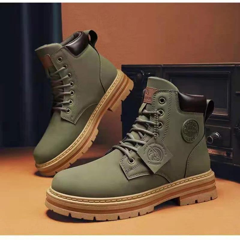 Stivali Autunnali da Uomo Scarpe Alte in Pelle da Uomo Stivaletti da Moto alla Caviglia da Uomo Stivali Invernali Nuovi Caldi Botas Para Hombre