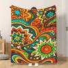 1pc Flannel Blanket Colorful Abstract Art Soft Comfortable And Warm This Nap Blanket/Sofa Blanket Is Suitable for All Seasons And