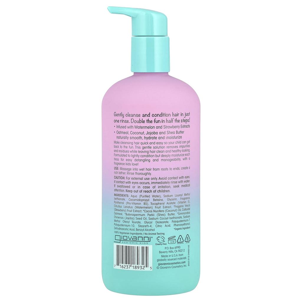 Eco Chic® Kids, 2-In-1 Daily Shampoo & Conditioner, All Hair Types, 487 Ml (16.5 Fl Oz)