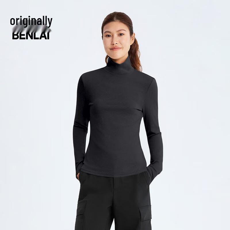 Benlai Women's High-Neck Slim-Fit Long Sleeve T-Shirt