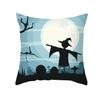 Home Decor Halloween Cushion Cover Skull Cat Scary Pumpkin Bat Castle Print Square Pillowcase Party 45X45Cm Funda De Almohada