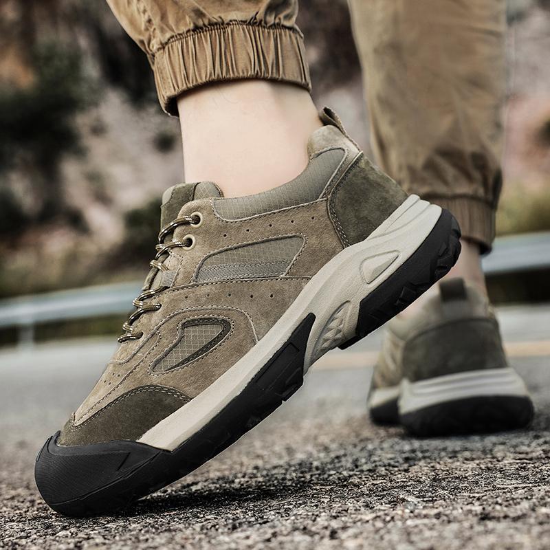 Classic Gray Trekking Sneakers For Men Original Outdoor Breathable Men's Hiking Shoes Fashion Casual Non-slip Walking Shoes Man