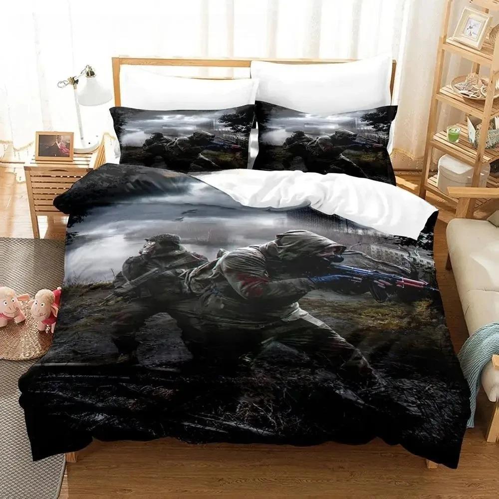 Game S.T.A.L.K.E.R. 2 Heart of Chernobyl Bedding Set Cartoon Anime Three-piece Set Adult Boys Bedroom Duvetcover Sets