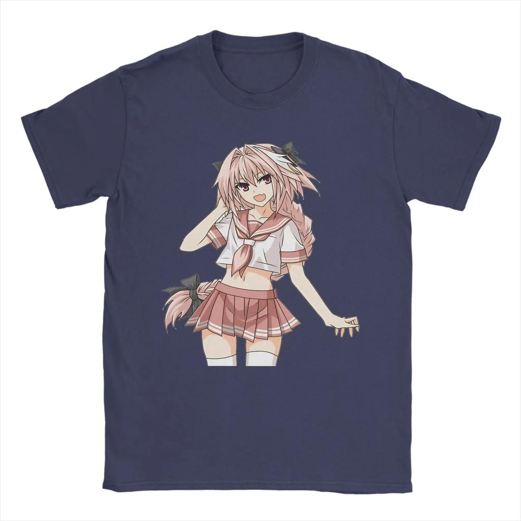 Fate Series Astolfo Sailor Uniform T-Shirt, Unisex Anime Fan Streetwear Tee, 100% Cotton Casual Short Sleeve Top