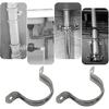 6 Pcs 4inch Rigid Pipe Strap,Two Hole Stainless Steel Strap U Bracket, Widened Tube Strap Tension Clip Assortment Kit Heavy Duty Pipe