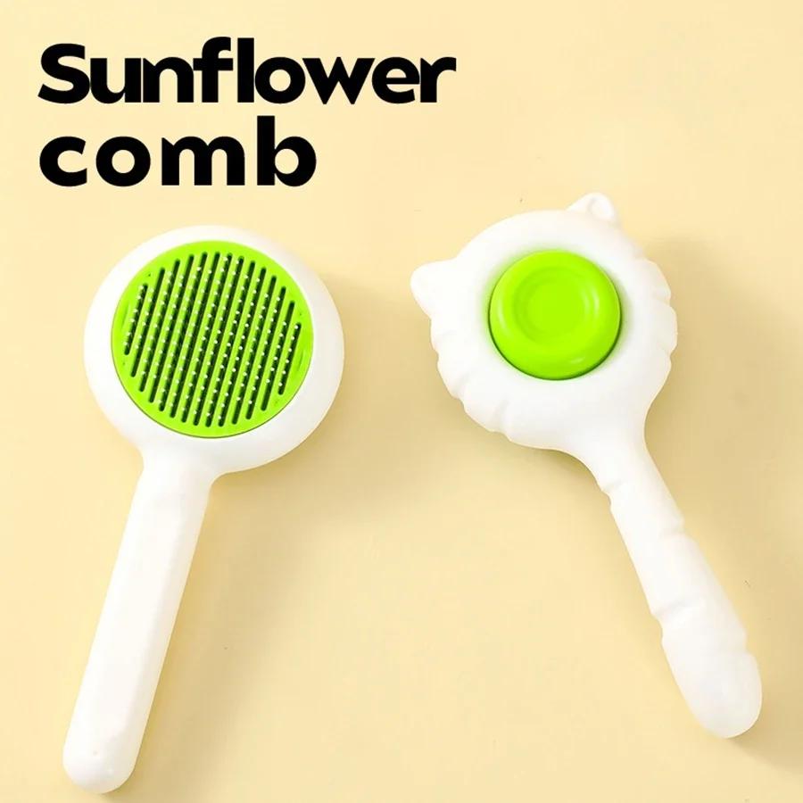 1pcs Cat Comb Hair Removal Needle Comb Brush Dog Hair Cleaning Comb One Click Hair Removal Comb