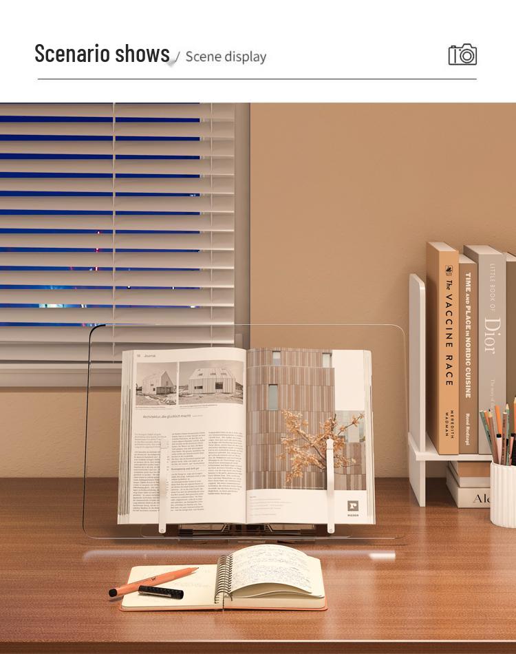 Junhan Acryl Transparent Multifunktionaler Buch- & iPad-Ständer