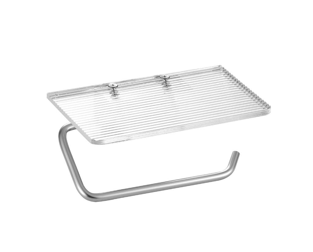 Acrylic Tissue Holder: Punch-Free Wall-Mounted Bathroom Paper Dispenser