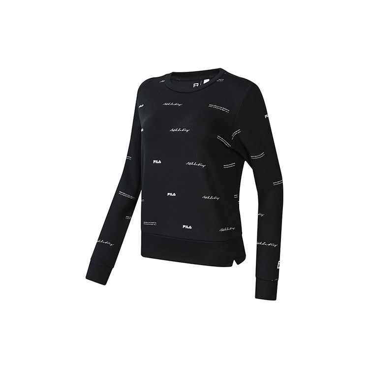 FILA Athletics Simple Letter Logo Casual Sports Knit Pullover Sweatshirt Women sweatshirt A11W231202F-ZA