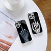N148 Cartoon Middle Finger Phone Case for iPhone 16 15 Pro Max Samsung S24 Ultra A54 A35 Xiaomi Redmi Note 13 12 Pro Plated Frame Tempered Glass Cover