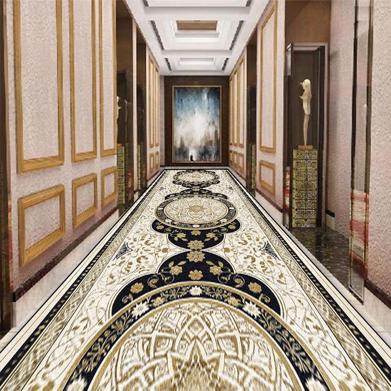 Persian Luxury Corridor Carpet Living Room Home Non-slip Hallway Area Rugs Washable Porch Entry Doormat Customizable Tapis Salon