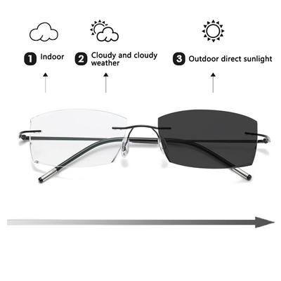 Portable Vision Care Hd Photochromic Transition Sunglasses Diopter +1.0~+4.0 Hyperopia Glasses Reading Glasses