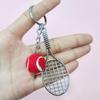 Creative Tennis Racket Keychain Pendant - Sports Gift & Backpack Accessory