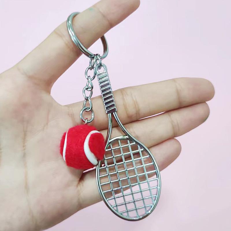 Creative Tennis Racket Keychain Pendant - Sports Gift & Backpack Accessory