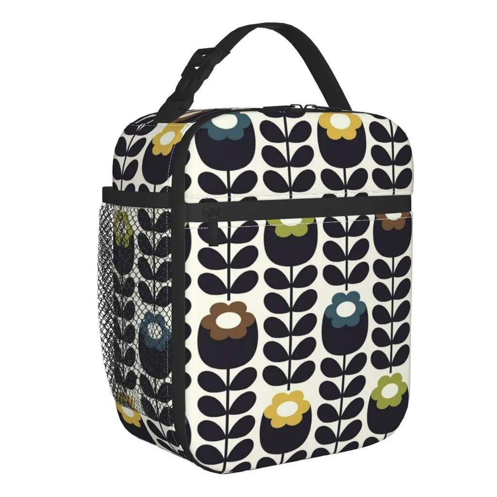 Abstract Flowers Orla Kiely Portable Lunch Box Leakproof Scandinavian Style Thermal Cooler Food Insulated Lunch Bag Kids School