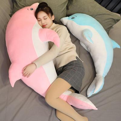 Large Dolphin Plush Hugging Pillow - Cute Sleeping Doll for Kids' Birthdays