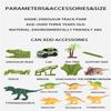 Dinosaur Race Track Set Rail Car Toys Assembly Bend Flex Racing Track Led Electronic Flash Light Car Toys for Children Years Gift