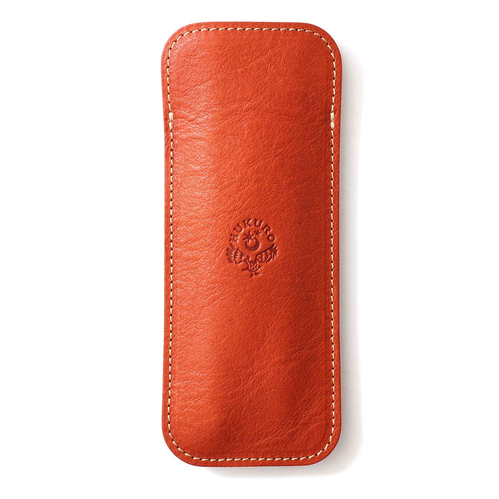 

HUKURO Duo Plus Leather Pen Case for Men and Women, Made in Japan, Orange