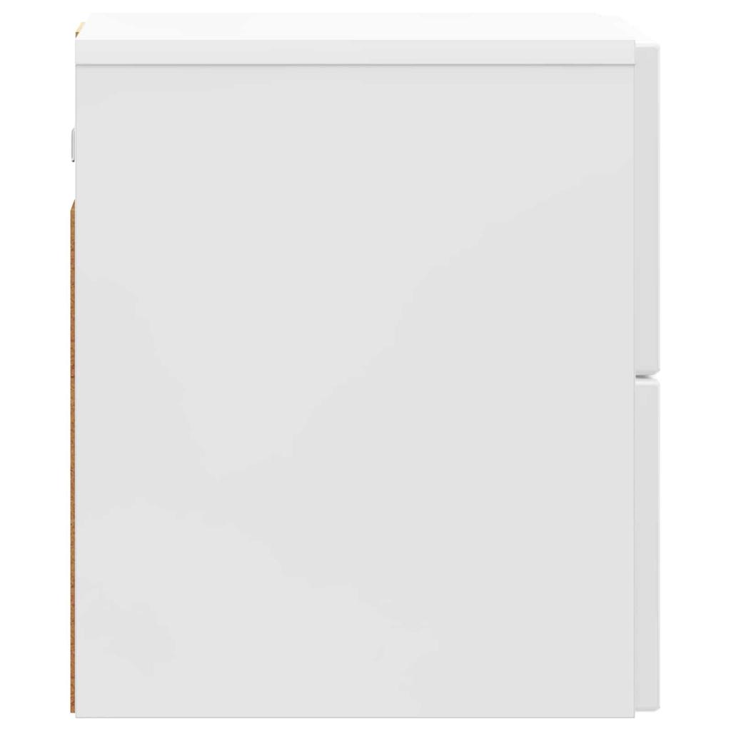 Wall Mounted Nightstand High Gloss White 33 x 34.5 x 40 cm