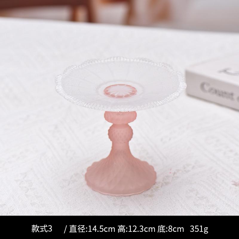 Luxshiny 1pc Elegant Crystal Glass Fruit Plate High Base Dessert Tray for Snacks Stylish Household Storage for Parties Weddings and Daily Use