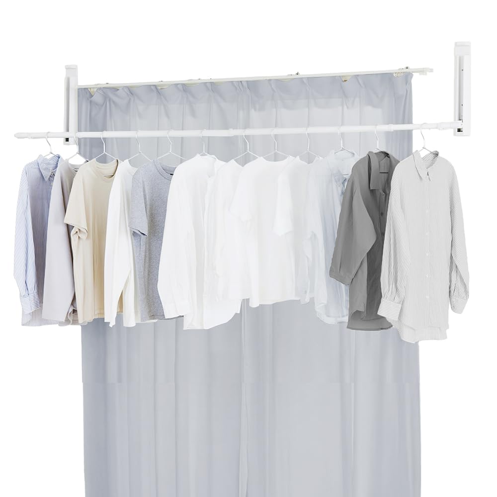 IRIS OHYAMA Indoor Clothes Tightly Drys Easy Spacer White Wall-Mounted Dryer, Clothes, Compact, Installation, WMR-40,