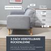 Sofa Bed 2 Seater Fabric Sofa Sofa With Sleeping Function Linen Like Polyester Rubber Wood 173 X 75 X 73 Cm Gray
