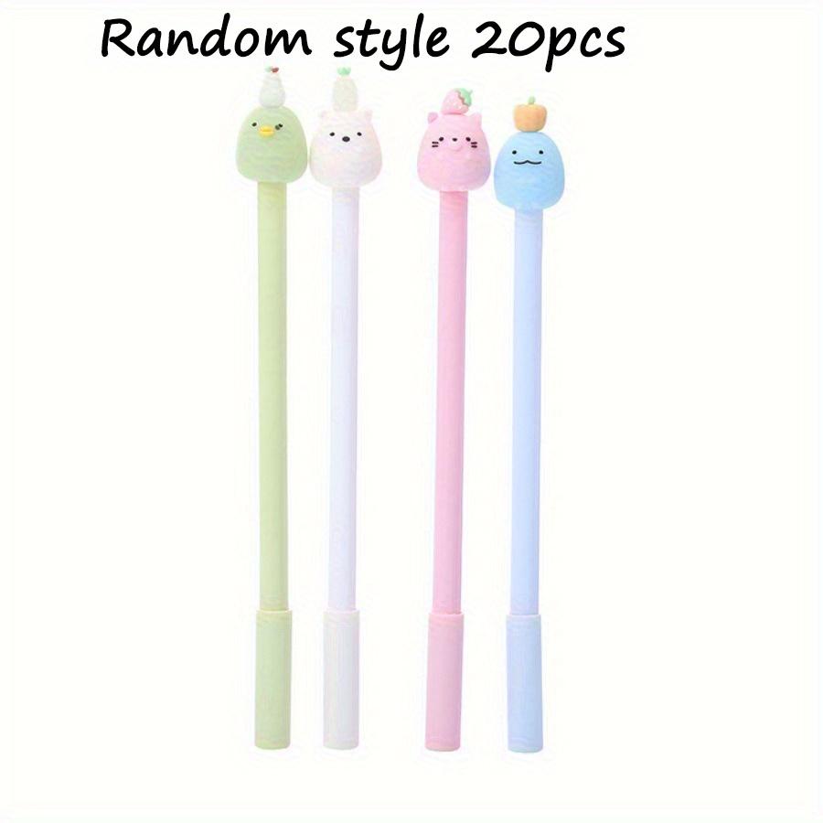 

20pcs 0.5mm Animals Pen Cute Fruit Pens Handle Gel Pen School Kawaii Stationery Suitable Student Education Supplies Back To School Random style 20Pcs