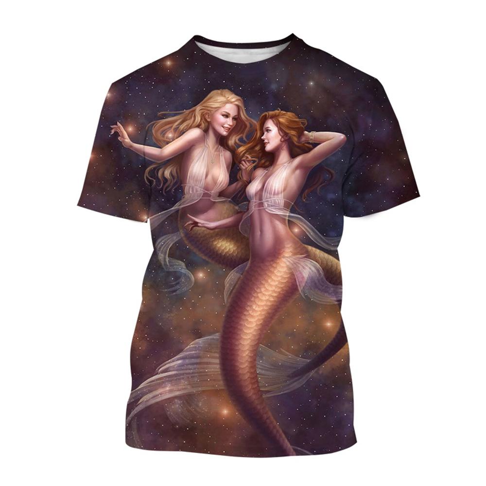 Sexy Mořská panna 3D Tisk Ležérní Trička Oceán Dívka Móda Pánská Dámská Ležérní Street Harajuku Hip-Hop Street Dětské Tričko Topy