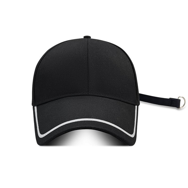Hat Men's big head circumference cap Summer wide brim versatile face small visor Solid color baseball cap Women