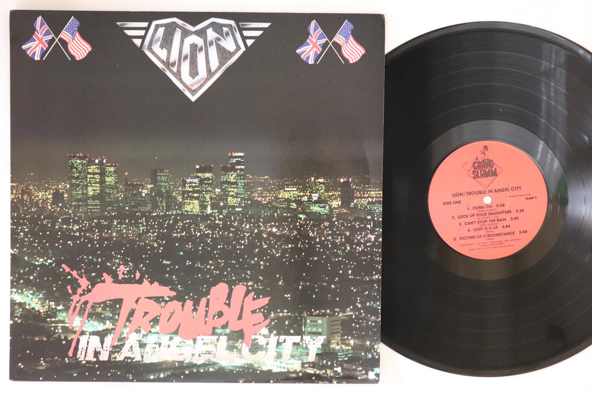 

LP Record LION - Trouble In Angel City SLAM5 GRAND SLAMM 1991 US Metal Used