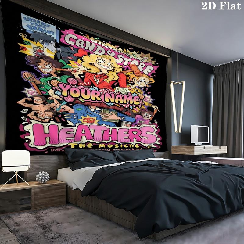 Cyberpunk Hero Custom Name Wall Tapestry Aesthetic Wall Hanging Printed Fabric Blanket Decorative Tapestries For Bedroom Living Room Home Decor