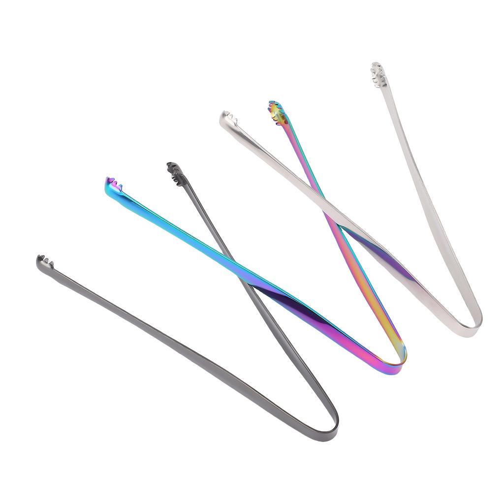 3 Color Set Ice Tongs Stainless Steel Long Handle Dishwasher Safe Ice Cube Tongs for Kitchen Eggs