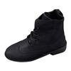 Thigh High Open Toe Boots For Women Wide Calf Leather Lace Up Round Toe Women'S Boots Fashionable And Casual Thick Botas Mujer